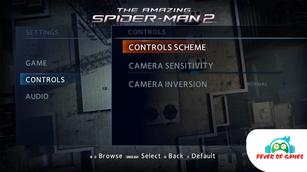 Controls of The Amazing Spider Man 2