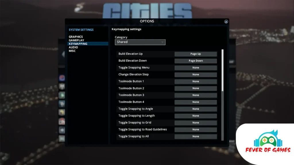 Cities Skylines Controls