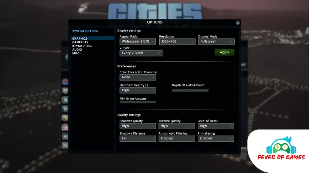 Cities Skylines Graphics