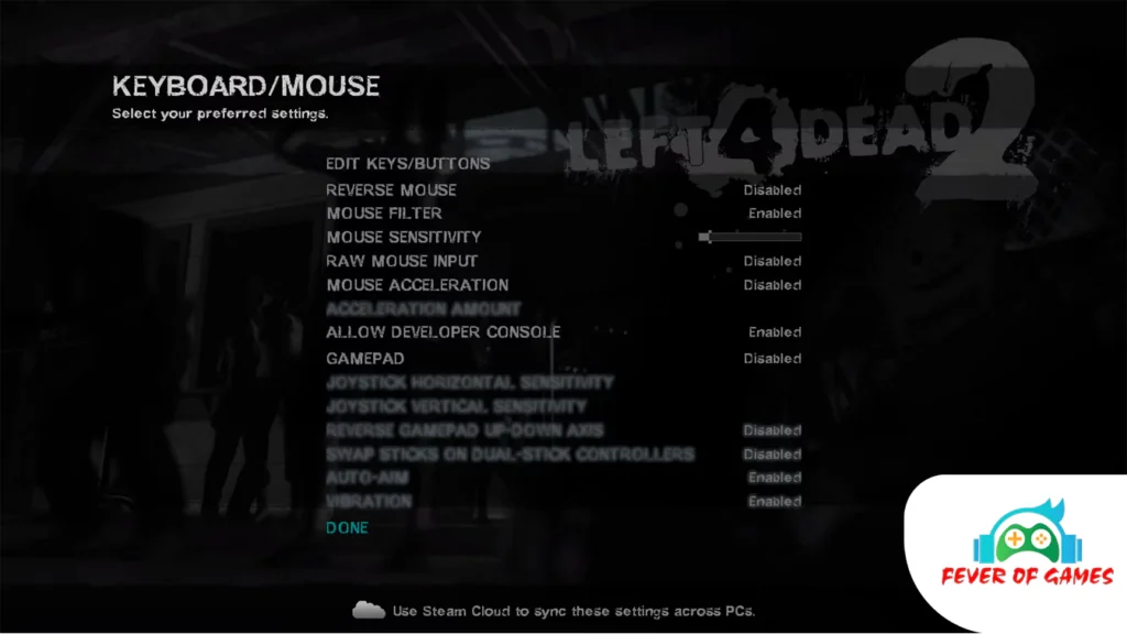 Left 4 Dead 2 Game Controls