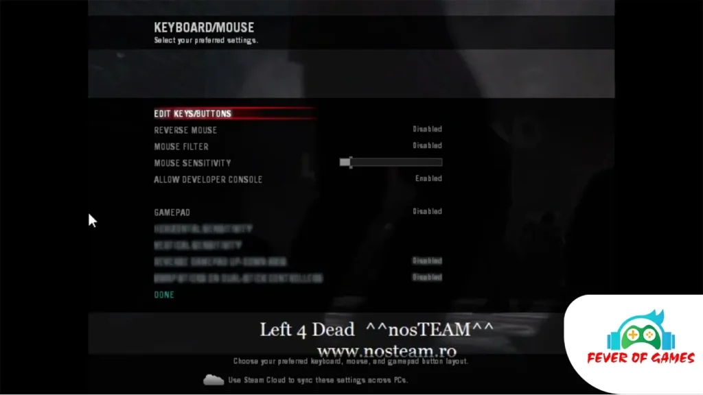 Left 4 Dead Game Controls